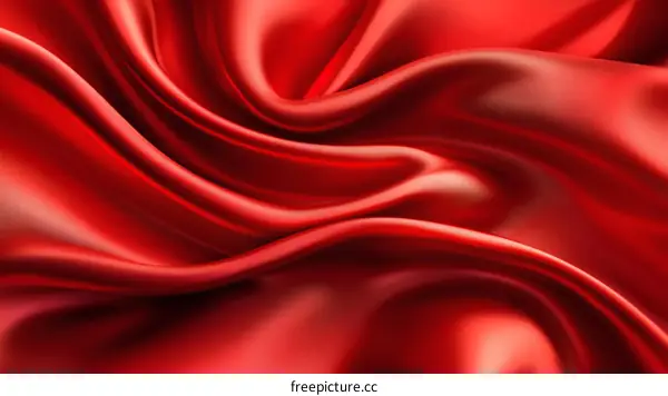 Red Silk Fabric Texture Close-up