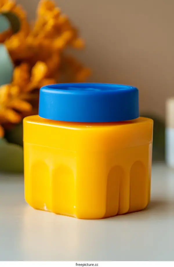Plastic Container with Blue Lid