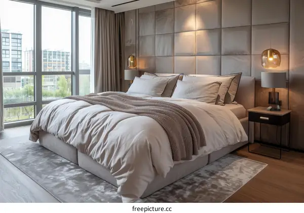 Modern Luxurious Master Bedroom with City Views