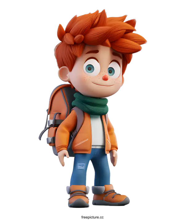 [Transparent Background PNG]3D cartoon character of a boy