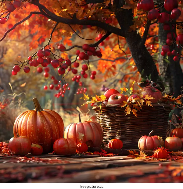 Fruits and Gourds in the Fall
