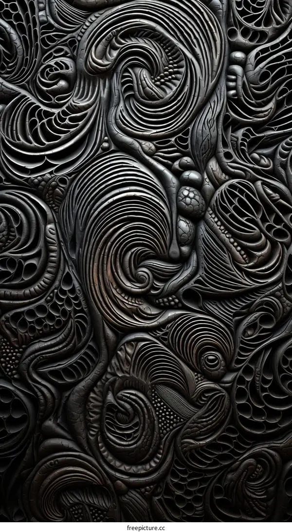 Black and gray organic 3D structure