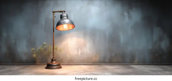 Industrial Style Floor Lamp in Empty Room