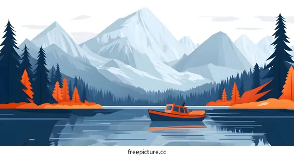 Beautiful Landscape With Mountain And Lake