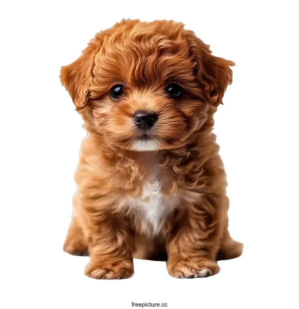 [Transparent Background PNG]Adorable Puppy Portrait on White Background