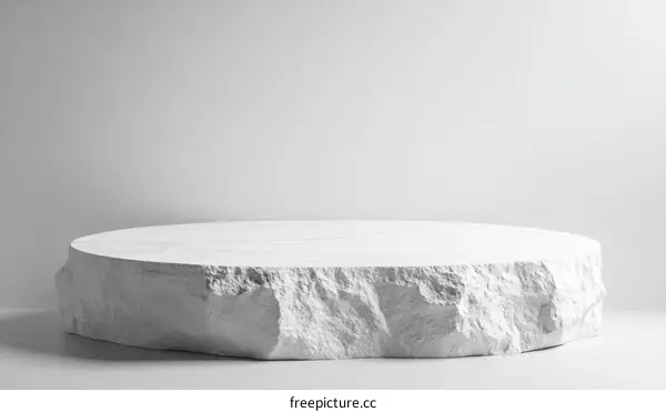 Abstract White Marble Rock Platform