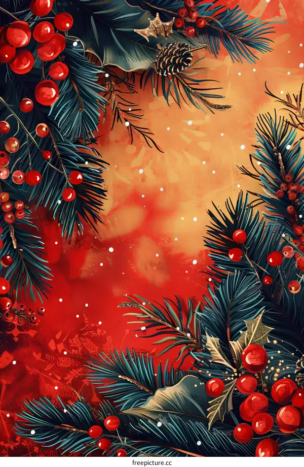 Christmas Decoration with Plants and Berries