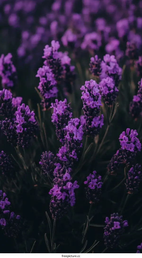 Closeup of Purple Lavender Flowers