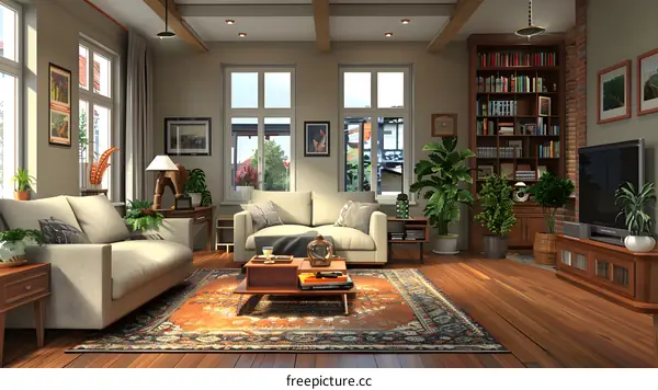 A living room in IKEA style