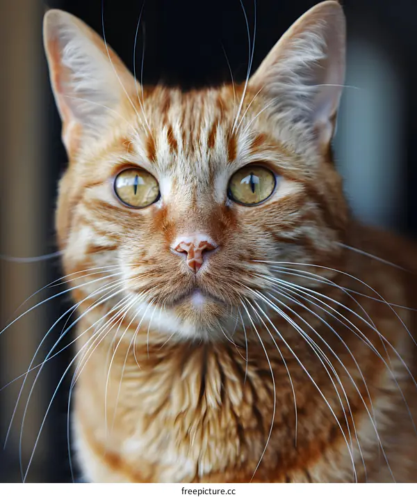 A ginger cat looking at the camera