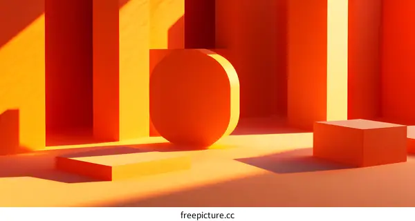 Orange Abstract Geometric Shapes Background