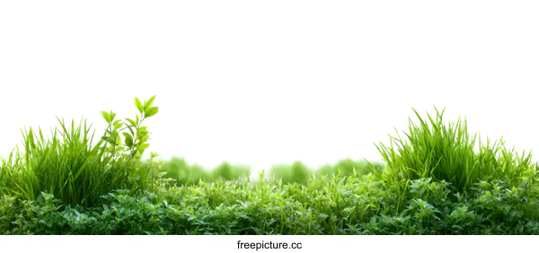 [Transparent Background PNG]Fresh Green Grass Field Background