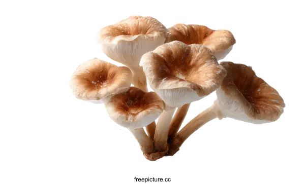 [Transparent Background PNG]Cluster of Brown Mushrooms with Flowers