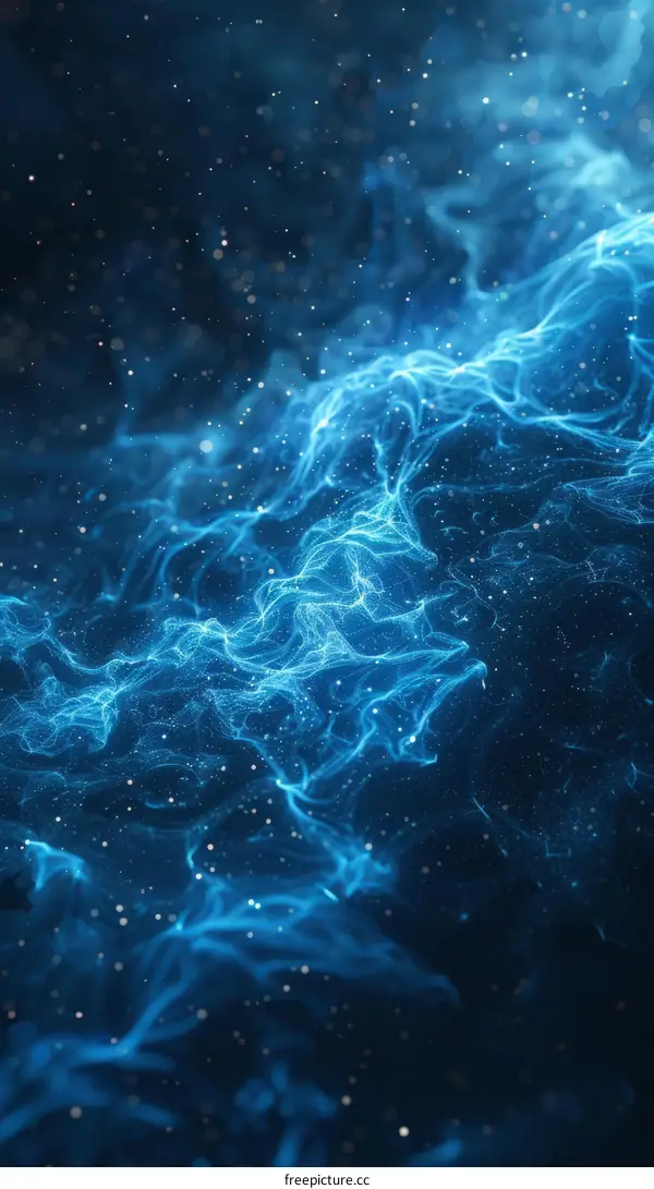 Abstract Blue Nebula Illustration