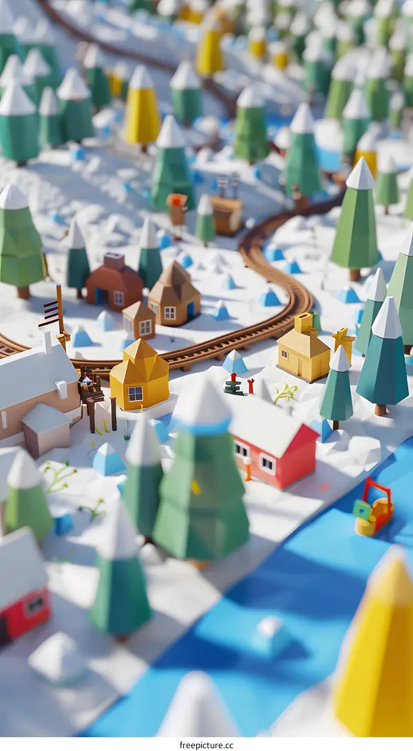 Winter Wonderland Village Papercraft Diorama