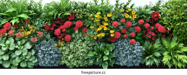 Colorful Vertical Garden Design Illustration