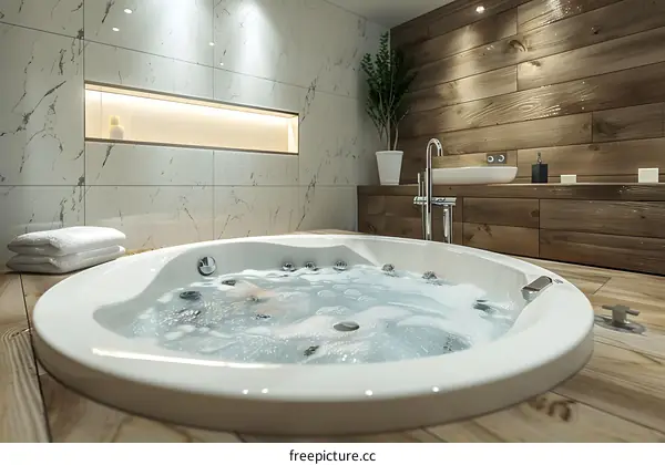 Luxury Wooden Round Bathtub