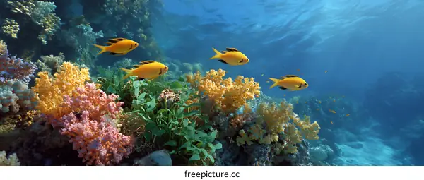 Colorful Coral Reef Underwater Scene