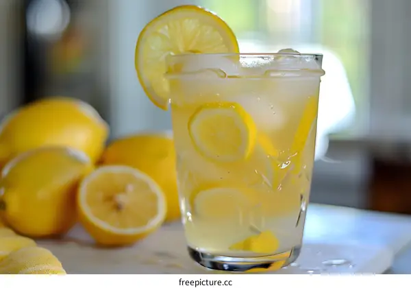 Refreshing Summer Lemonade Drink with Lemon Slices