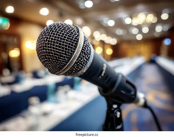 Close Up Microphone in a Meeting Room