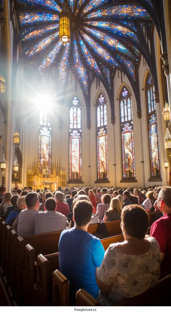 Stained glass windows in a church