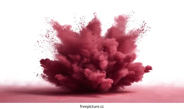 Explosion of Red Powder Abstract Art