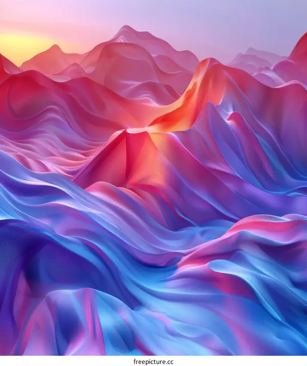 Colorful 3D Mountain Landscape