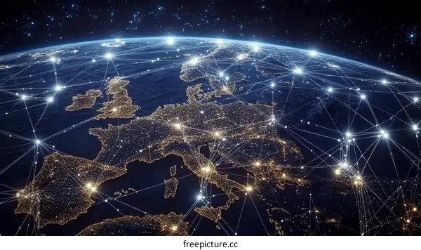 Global Network Connectivity Illustration