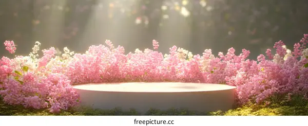 Floral Display on a Round Platform