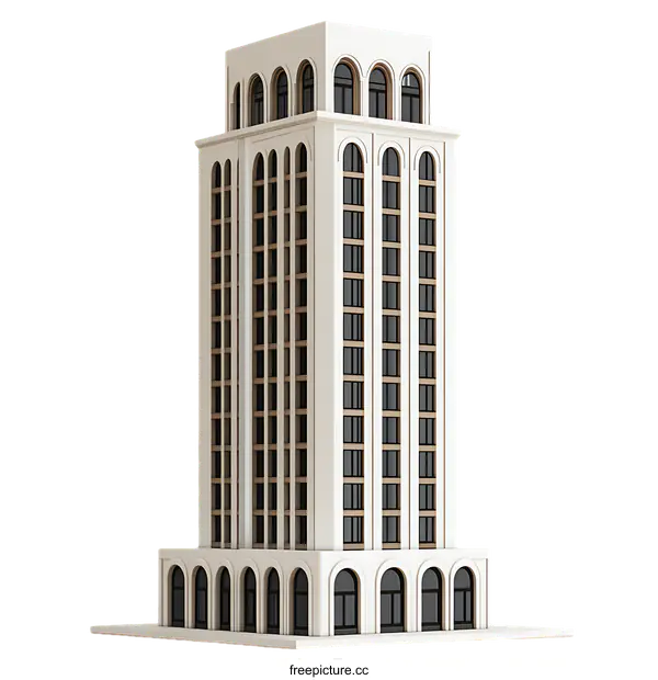 [Transparent Background PNG]Modern Architectural Design High-Rise Building Illustration