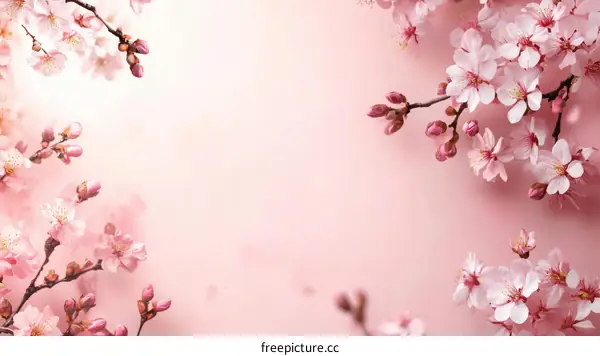 Beautiful Pink Cherry Blossoms Background