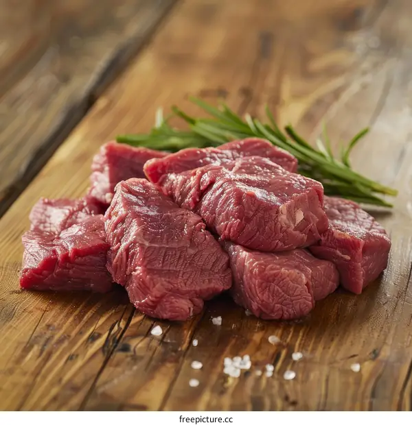 Fresh Raw Beef Steak Chunks