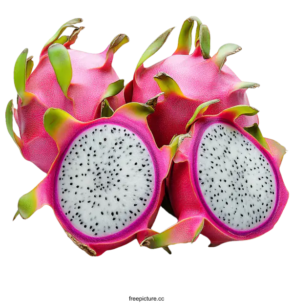 [Transparent Background PNG]Fresh Dragon Fruit Close-up Display