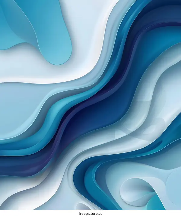 Abstract Blue and White Wavy Pattern
