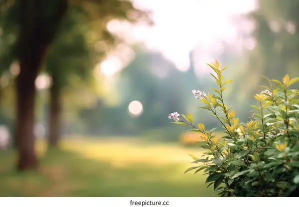 Peaceful Park Scene at Dawn