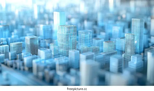 Abstract Digital Cityscape Architecture Visualization