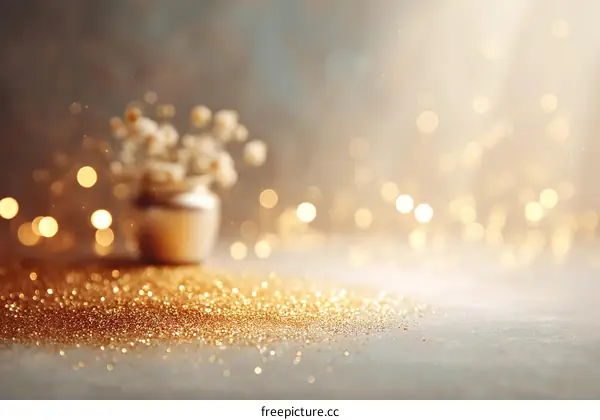 Golden Glitter Background with Soft Lights