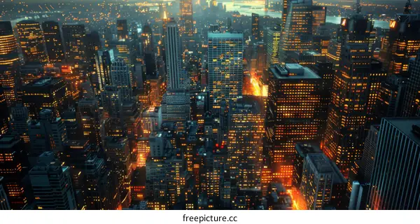 Night City Skyline View of New York