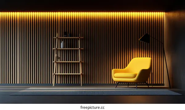Modern Minimalist Wooden Wall Living Room Design