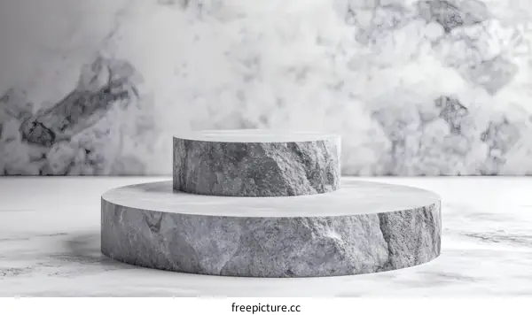 Modern Gray Stone Product Display Stand