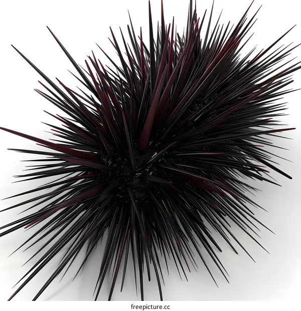 Black Spiky Sphere on White Background