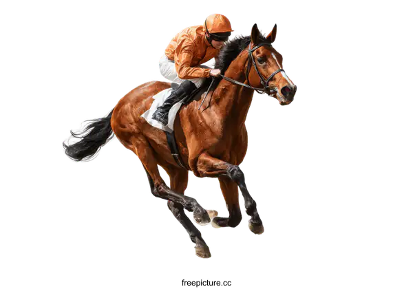 [Transparent Background PNG]Jockey and Horse Racing Image