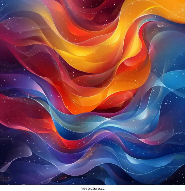 Abstract Colorful Flowing Lines Design
