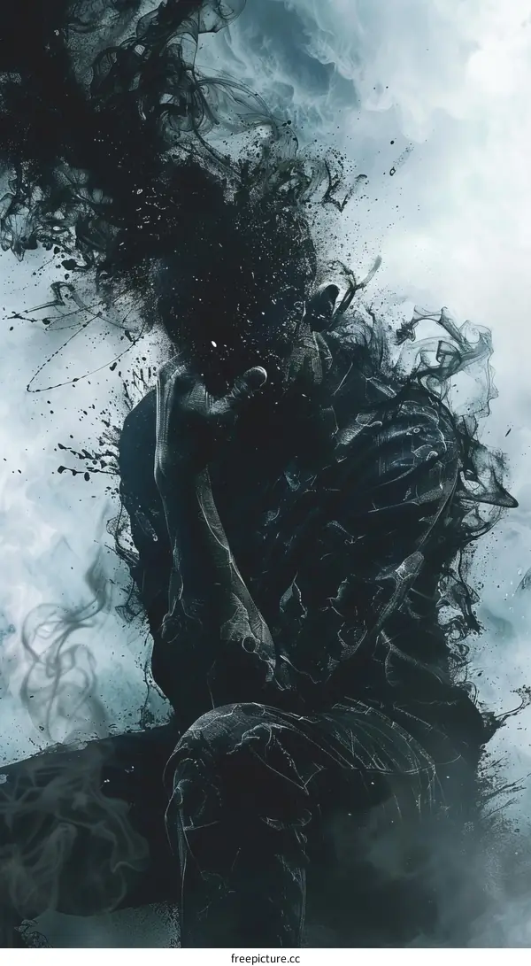 Silhouette of a Faceless Figure in a Wheat Field