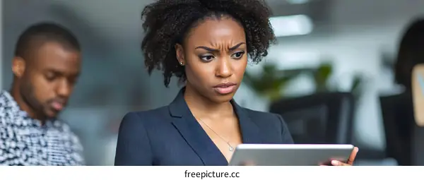 African American Business Woman Using Tablet