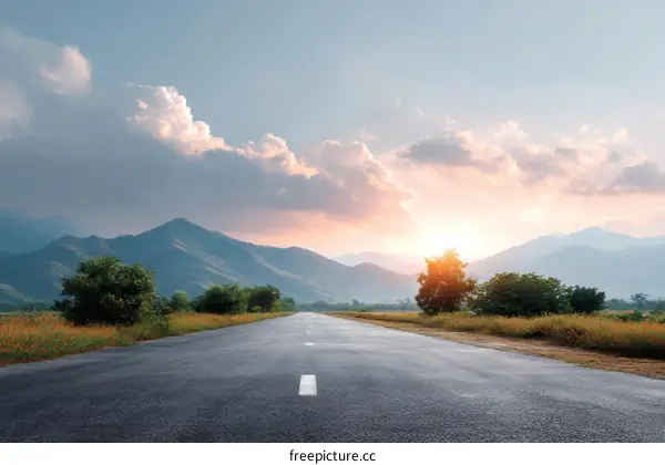 Scenic Mountain Road at Sunrise