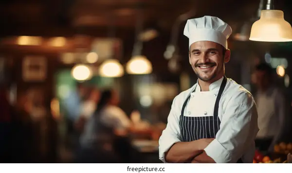 Portrait of a Smiling Chef in a Restaurant