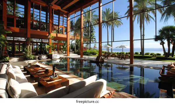 Contemporary Mansion with Expansive Glass Windows and Swimming Pool