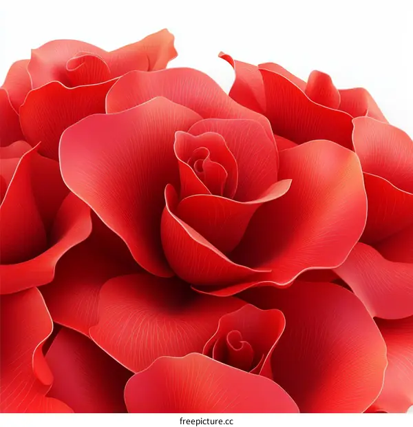 Close-up Bouquet of Red Roses
