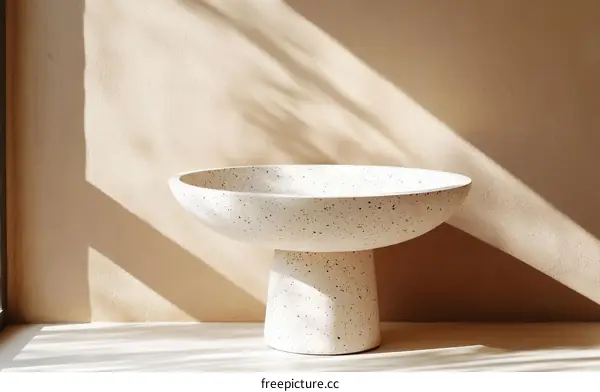 Modern Ceramic Bowl on Stand Decorative Piece